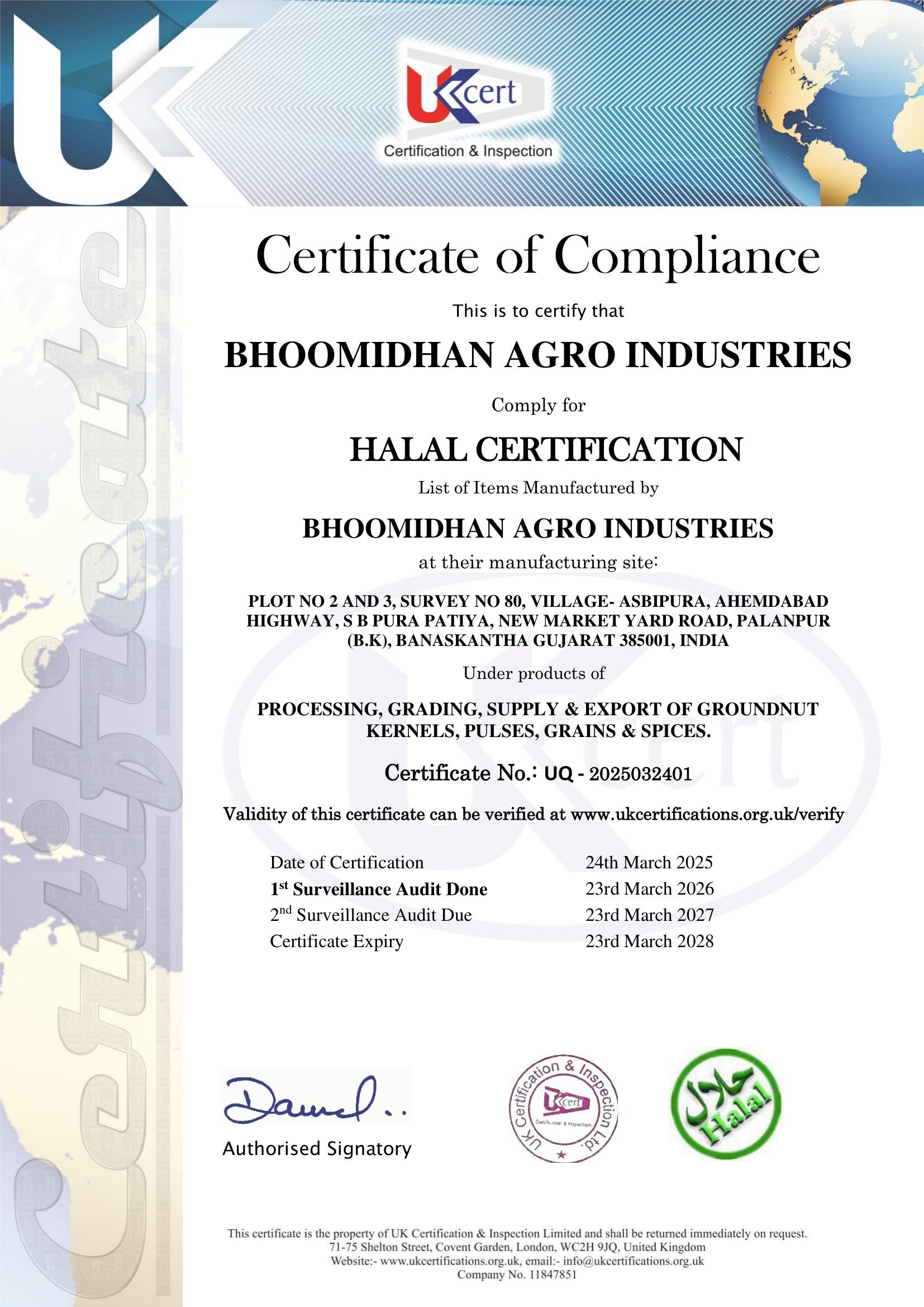Halal Certificate Preview